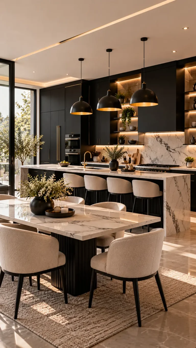 black and white kitchen