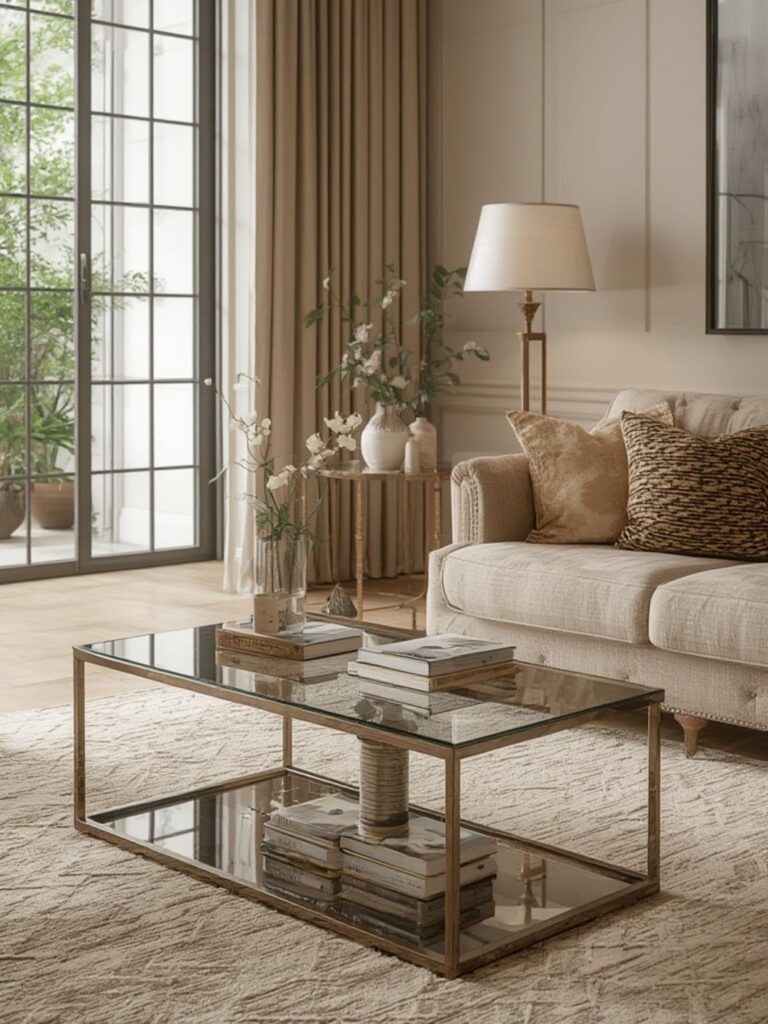 glass coffee table and side table set