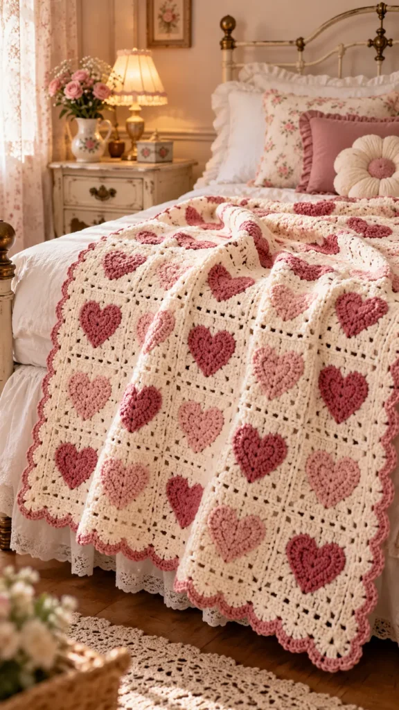 Crochet Heart Blanket