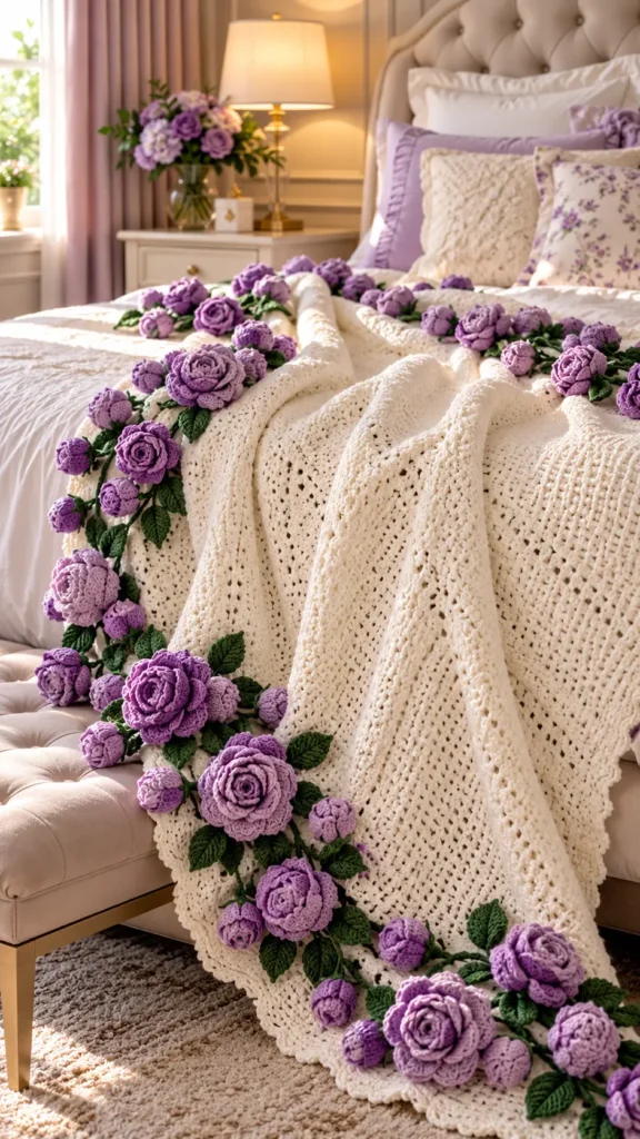 Crochet Rose Bouquet Blanket